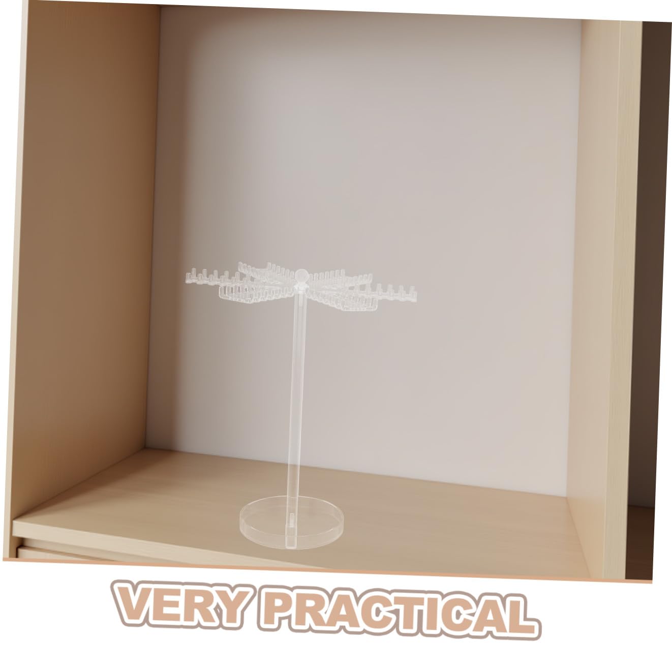 Drehbarer Schmuckpräsentationsturm aus Acryl mit Haken für Halsketten