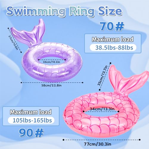 2Pcs Pool Inflatables for Kids Rubber Swimming Rings Pool Floats for Kid & Adult, Swimming Inflatable Pool Toys - Image 2