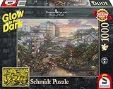 1000 Teile Schmidt Spiele Puzzle 59497 Thomas Kinkade, San Francisco, Lombard Street, Glow in The Dark, 1000 Teile Puzzle, bunt
