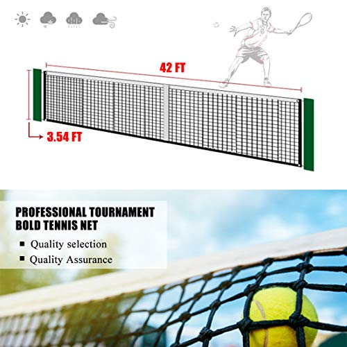 image for PROGOAL Tennis Net 42FT Professional Heavy Duty Nylon Net Double, Comp