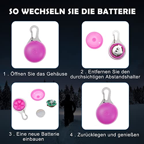 Faburo 6pcs Hunde Leuchtanhänger Sicherheits Clip-On LED Licht 3 Blinkmodis