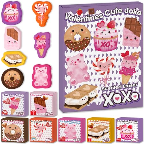 Gommes de Saint-Valentin pour salle de classe enfants et garçons