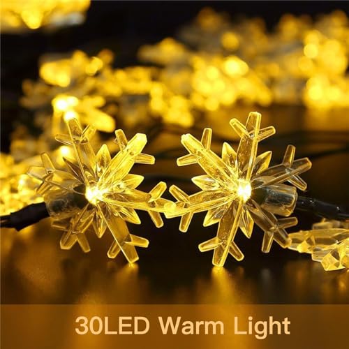 XVZ Solar Snowflake Lights, Outdoor LED Fairy Lights, 5m, Waterproof with 8 Modes for Garden Tree, Christmas & Party Decor - Image 4