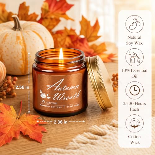 Fall Scented Candles, 6 Pack Fall Candles for Home Scented Natural Soy Wax - Image 5