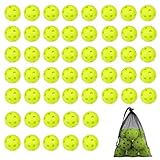 East Leaf 野球 バッティング トレーニングボール 穴あきボール 練習 トスバッティング ティーバッティング 変化球 対策 軽量 割れにくい 飛ばない ライトグリーン 収納袋付 硬め