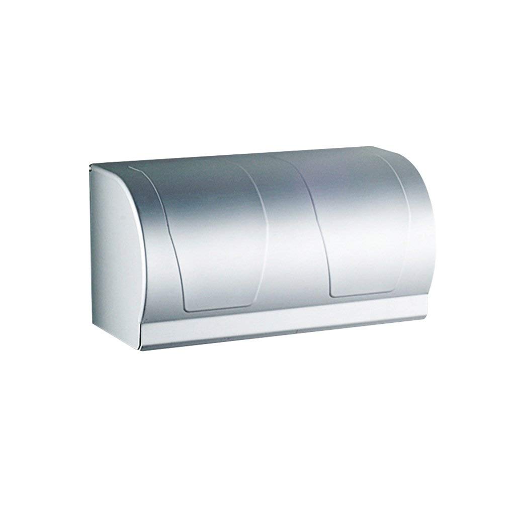 XYNSNDB Uchwyt na papier toaletowy - podwójny uchwyt na papier toaletowy do montażu na ścianie Pudełko na papier w rolce, aluminiowy uchwyt na ręcznik papierowy Space