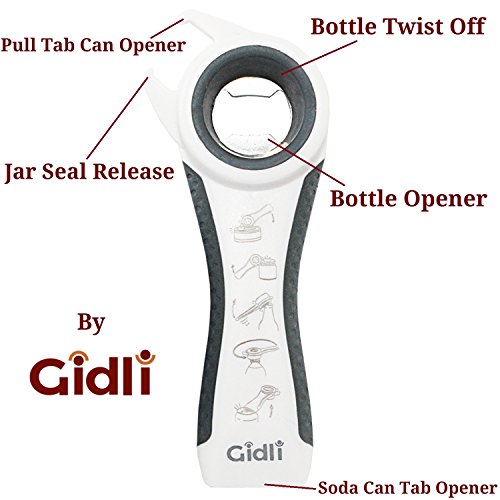 Jar Opener, Bottle Top and Can Lid Opener by Gidli Essential