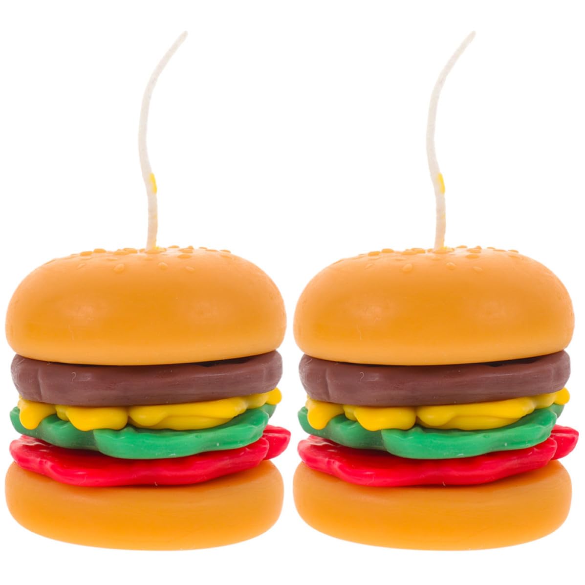 2 Pezzi Candele Profumate Forma Hamburger in Cera Arancia per Decorazione da Tavolo Aromaterapia Regalo Creativo per Amici e Fidanzate