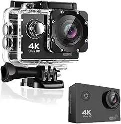 Filmadora 4K, Camera Filmadora, 4K Câmera à Prova d'água Subaquática de 20MP com EIS, Câmera de Ação, Camera 4K, Camera para Capacete de Moto, Câmera Sports Prova d´água Fotográfica, A-54