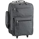 [平野鞄] キャリー リュック 大容量 46L キャスター付きバッグ 2泊 3泊 ＋オリジナルムートングローブ (グレー)