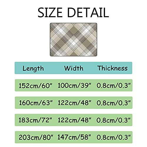 Colourlife Lightweight Soft Area Rugs Brown Chevron Plaid Tartan Floor Carpet Mat For Kids Playing Room Hardwood Floor Living Room 80X58In #TOP1