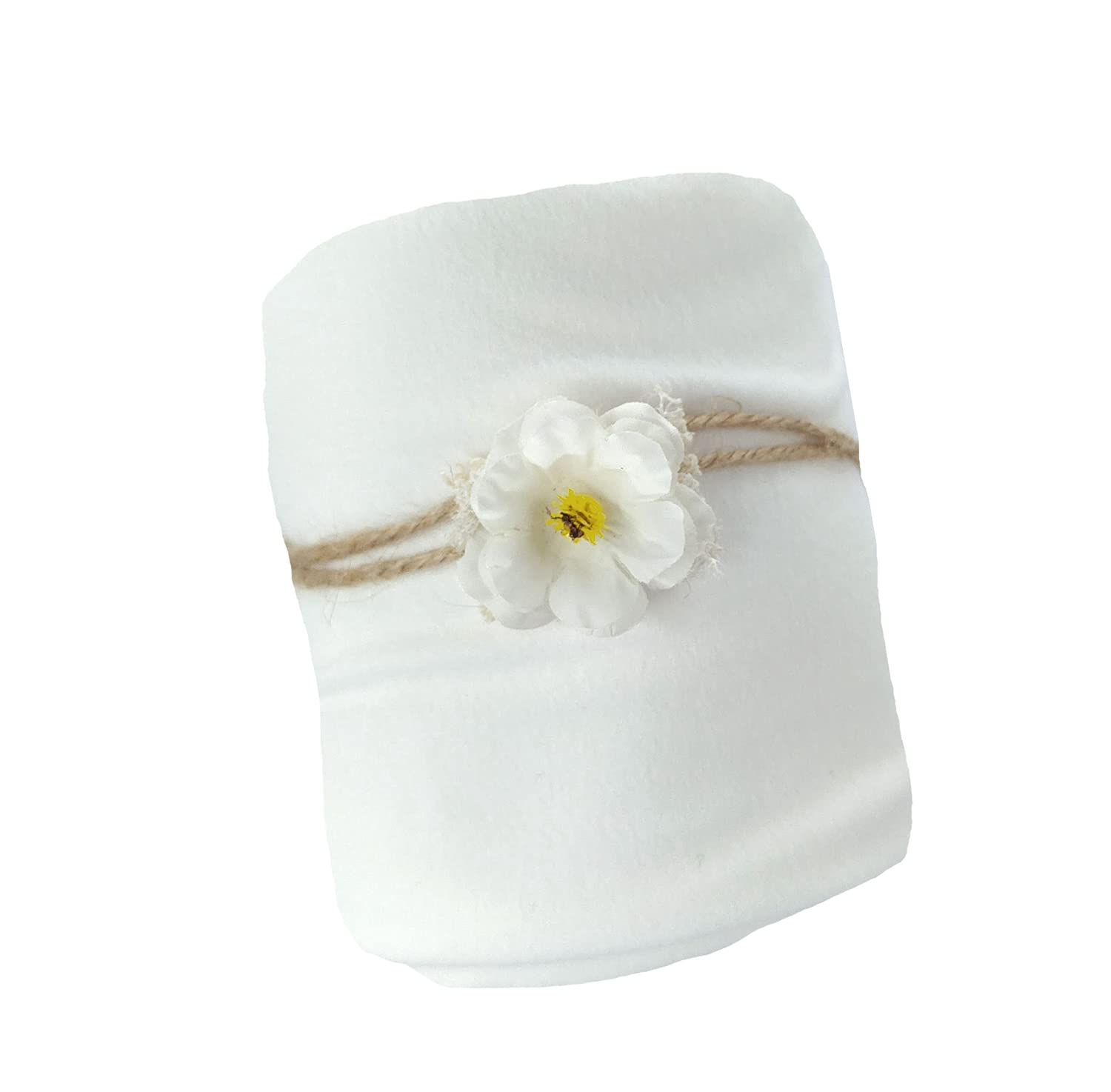 Honra Newborn Photography Wraps Baby Posing Props Stretch Fabric for Professional Photoshoot (Backdrop with Wrap, White)