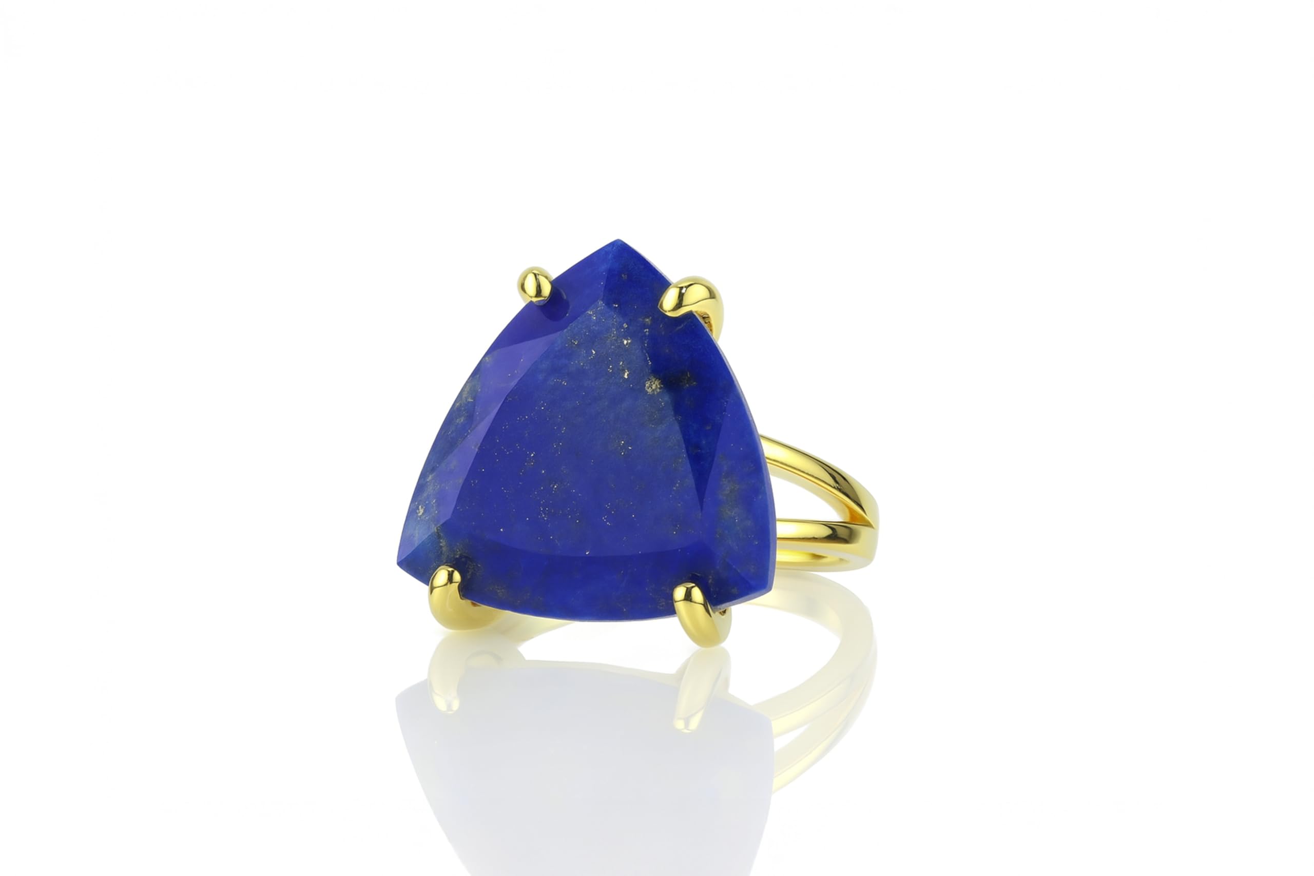 Squisito Anello di Dichiarazione - Lapislazzuli di Argento Sterling 925 - Gemma AA Anelli Argento di Alta Qualità per Donne - Scatola Gioielli Gratuita - Incisione Disponibile