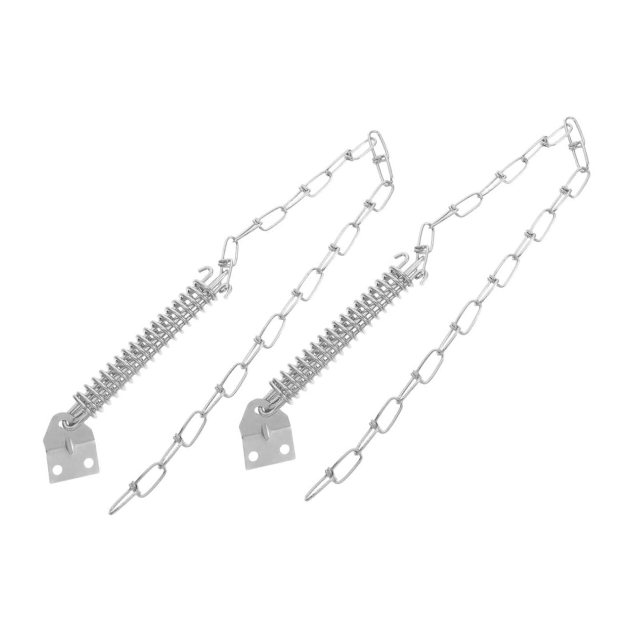 Chaîne de sécurité porte entrée argentée anti-cambriolage avec visserie - Lot de 2 pièces