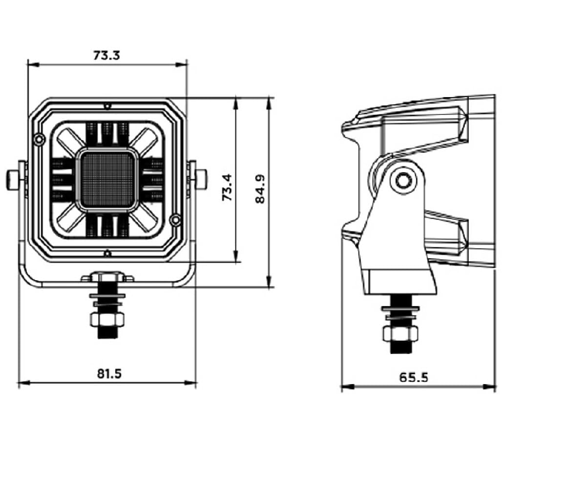 Genérico 6 faros de trabajo LED 12 V - 24 V proyector antiniebla 1000 lm + luz de posición roja naranja DRL haz combinado para camión 4 x 4 MTB barco moto moto
