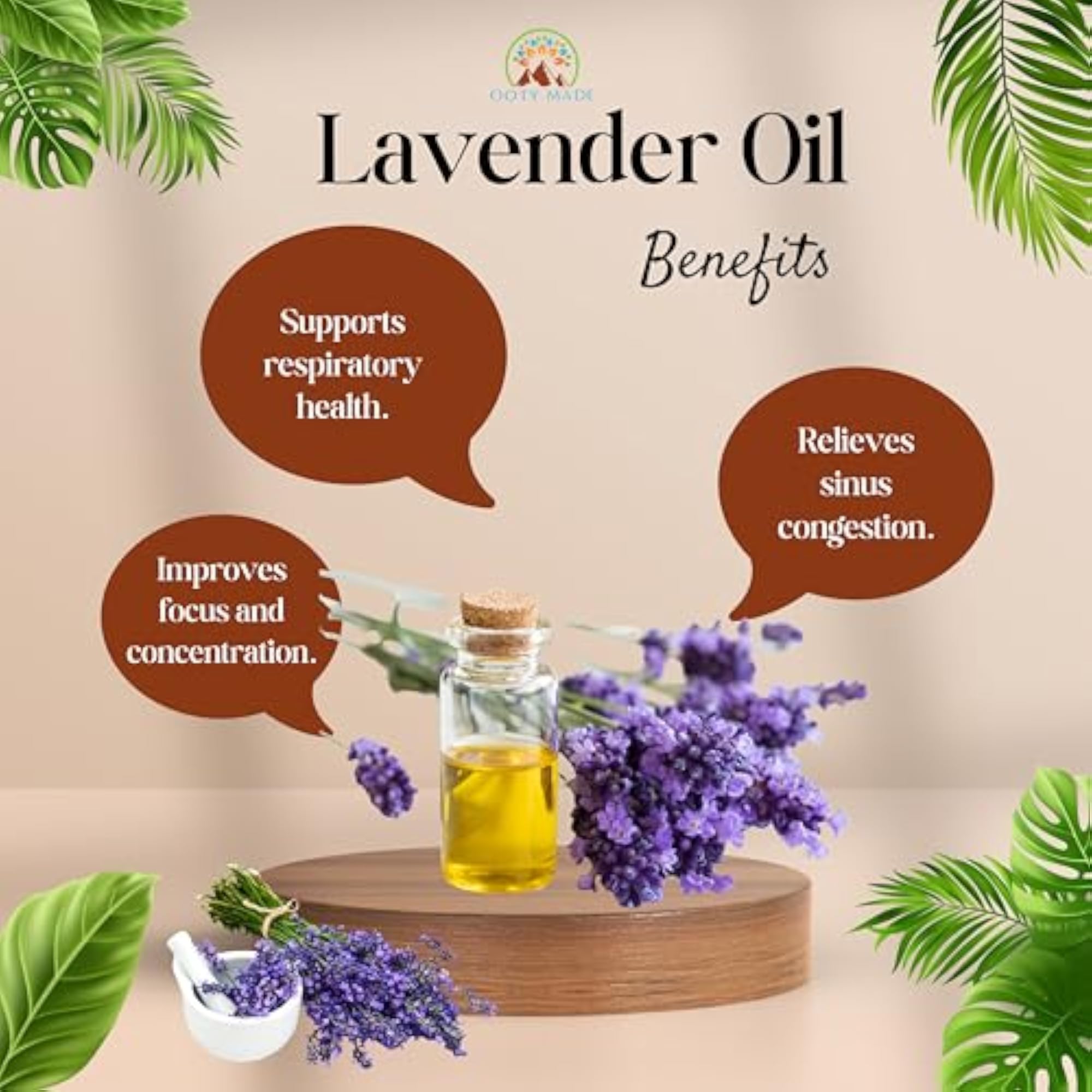 OotyMade Lavender Essential Oil, Pure and Natural