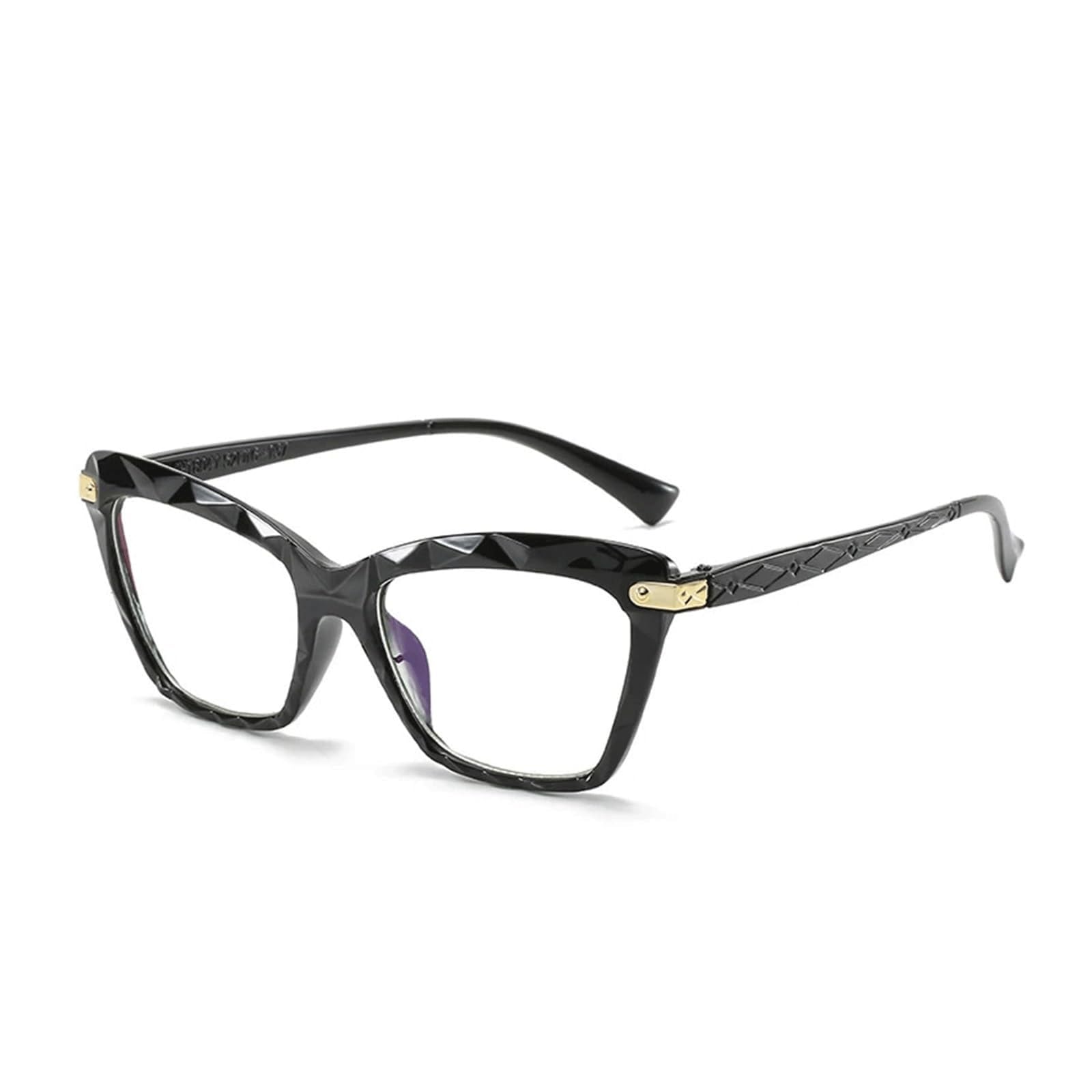 KLJUddGY Unisex Eyewear Frames Cateye Glasses Geometric Spectacles for Computer Non Prescription Eyeglasses Clear Reading Glasses Plastic(Nero)