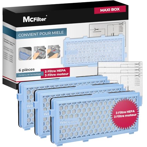 McFilter I 3 HEPA + 3 filtres de protection du moteur I Alternative pour SF-HA 50 compatible avec...