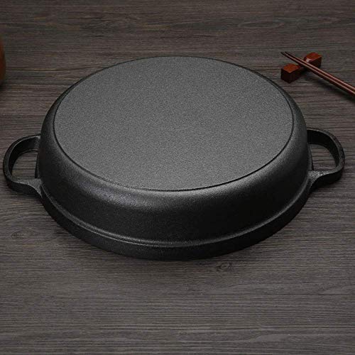 Wok de hierro fundido de 31 cm sin revestimiento antiadherente miniatura 4