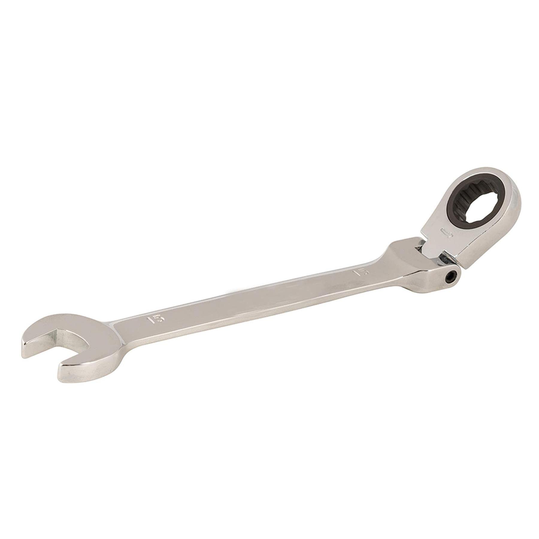 Dapetz ® Flexible Head Ratchet Spanner 15mm Combination Wrench Adjustable Ratchet Wrench for Car Repairing,Tightening,Fastening and Industrial Maintenance