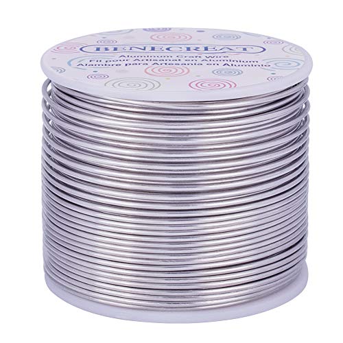 Fil de metal en aluminium 1.5mm BENECREAT pour sculpture de bijoux et loisirs creatifs