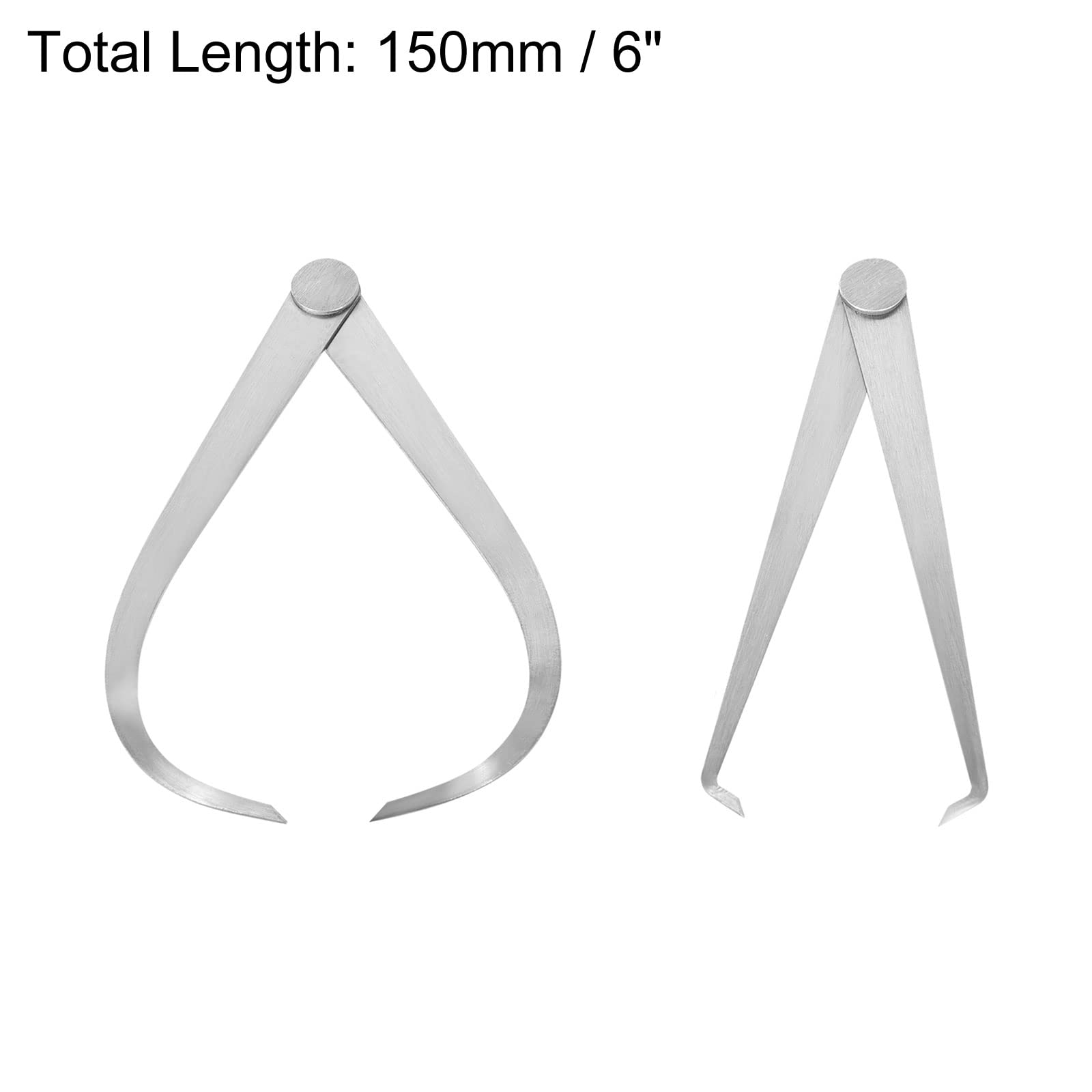 QUARKZMAN 300mm 12" 150mm 6" Interno Esterno Calibro Inossidabile Acciaio Solido Attrito Giunto Misurazione Strumento 2 Coppia