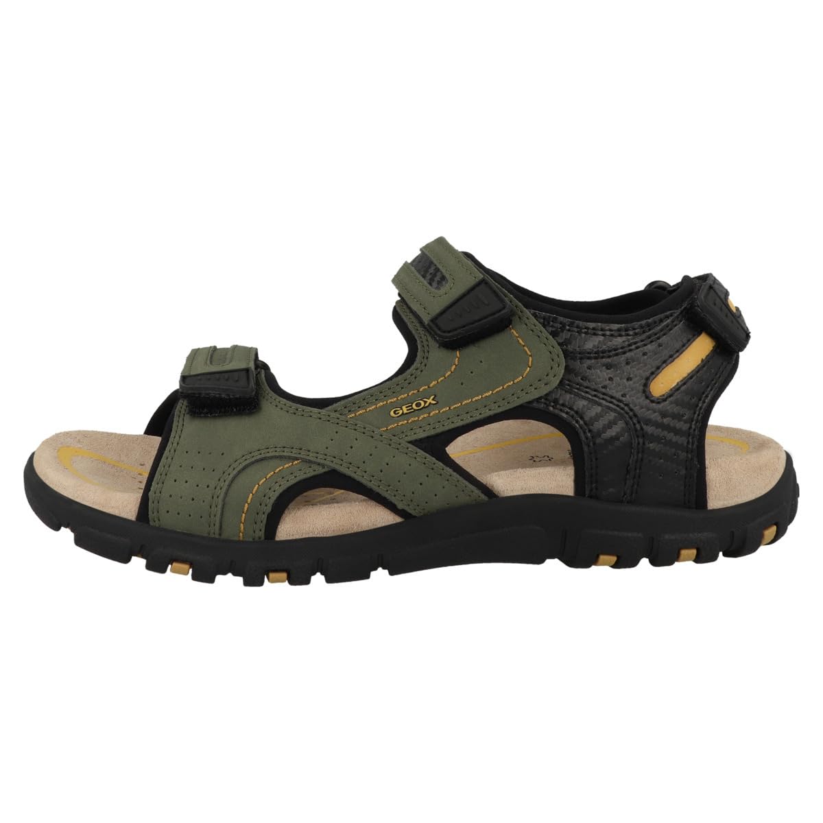 Geox Men's Uomo Strada D Sandal, Musk/Black, 40 EU