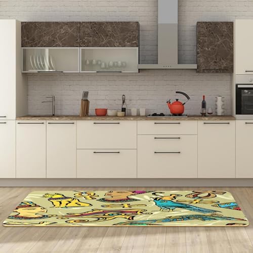Tapete de cocina egipcio de 2 piezas VAPOKF lavable y absorbente para pasillo 3