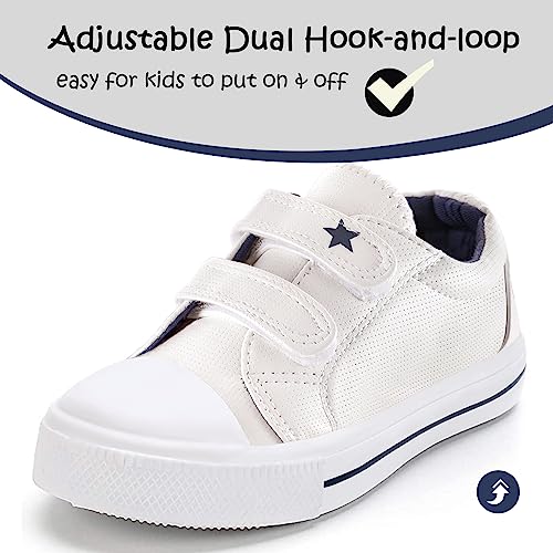 Image of K KomForme Toddler Boys & Girls Shoes Kids Canvas Sneakers with Cartoon Dual Hook and Loops