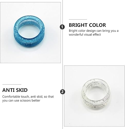 Miniatura 8 de balacoo 12 tijeras de silicona para peluquería, jalea para mascotas, anillo protector de silicona flexible, bucles de tijera de silicona muy fáciles