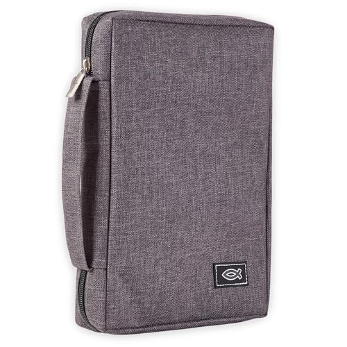 Image of Christian Art Gifts Men & Women's Polyester Bible Cover with Jesus Fish