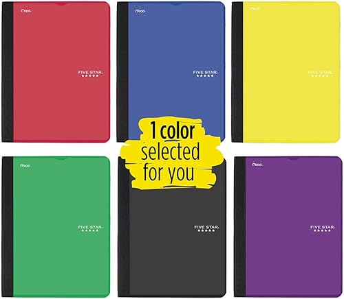 Five Star Libro interactivo de composición para toma de notas, 1 materia, cuaderno de comp con rayas universitarias, 100 hojas, 11 x 9 pulgadas, el