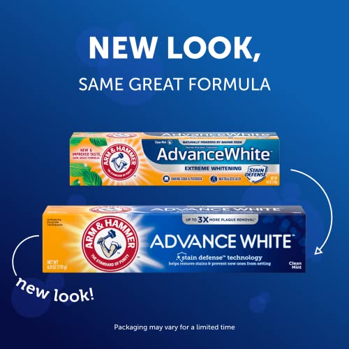 Arm & Hammer Advance White Toothpaste, Clean Mint Flavor, Stain Defense Technology, 6.0Oz (4-Pack) #TOP2