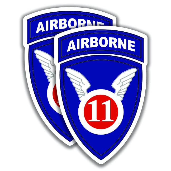 11th Airborne Division Decals U.S. 2 Stickers 5" W x 7.5" H Bogo