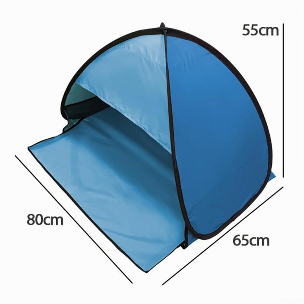 Tente de Plage Portable pour Animaux de Compagnie - Mini abri Solaire avec Ouverture Rapide Automatique - Tente de Camping avec Poches de Rangement pour Chiens et Chats (Double Bleu)