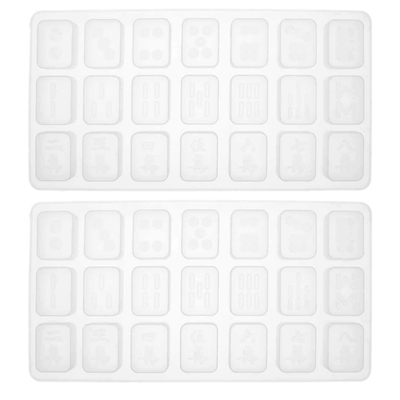 2pcs Silicone Mahjong Mold DIY Mahjong Silicone Molds for Resin Mahjong Dice Casting Mahjong Soap Silicone Ice Cube Molds Crystal Epoxy Mould Light Bulb Jewelry Office-image-1