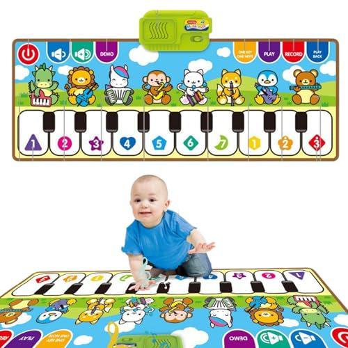 Piano Mat, Development Carpet with Instrument Effects, Electronic Carpet, Interactive Musical Mat for Kids Play, Boys, Girls, 31.5x11.81 Inches, Multicolor