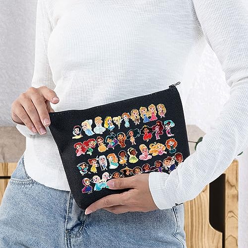 BWWKTOP Team Princess Character Cosmetic Makeup Bag Princess Group Fans Gifts Fairy Tales Princess Zipper Pouch Bag Princess Movie Merchandise (Princess Character BL)4