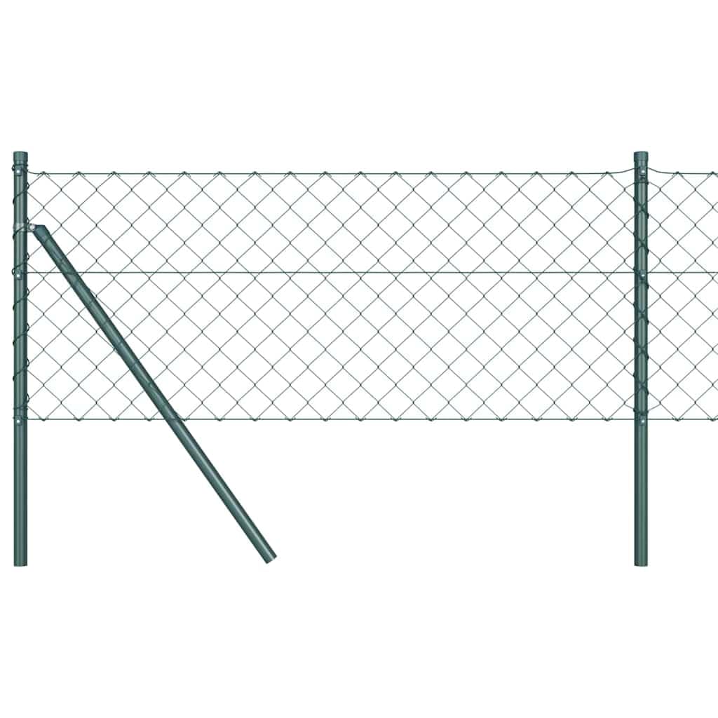 Garden Fence Post Green 10 x 0.6 m 60x60 mm Mesh Steel and PVC Outdoor Border Barrier for Terrace Backyard Security DIY Installation