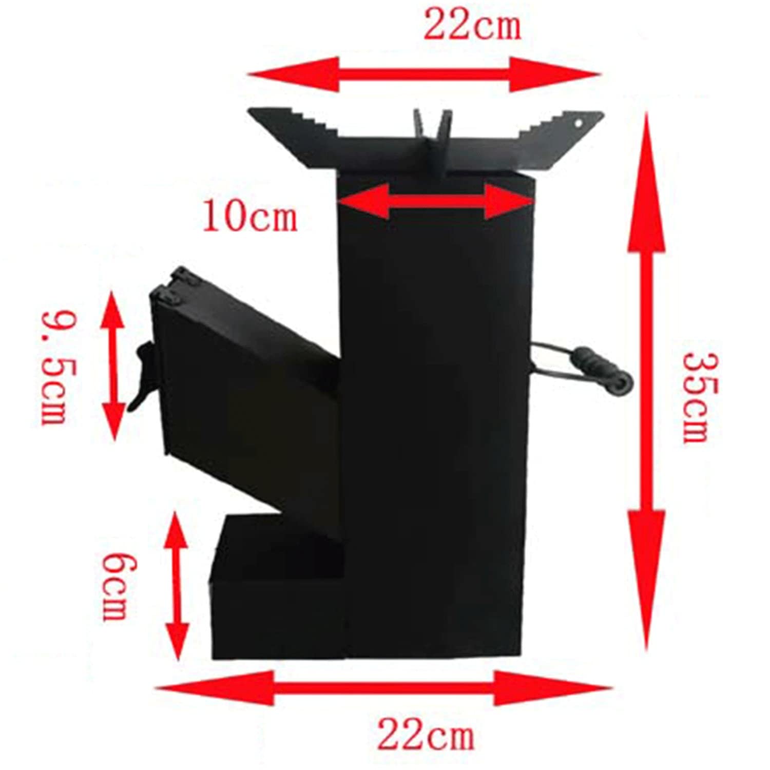Réchaud de Camping Portable Rocket Wood Stove - Cuisinière avec Chambre à Combustible en Acier et Cuisson à température contrôlée pour Le Camping en Plein air, la Cuisine