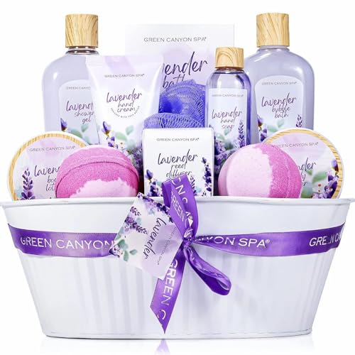 Spa Gifts Baskets for Women, 12pcs Lavender Relaxing Bath sets - Luxury Mothers Day Gifts for Mom