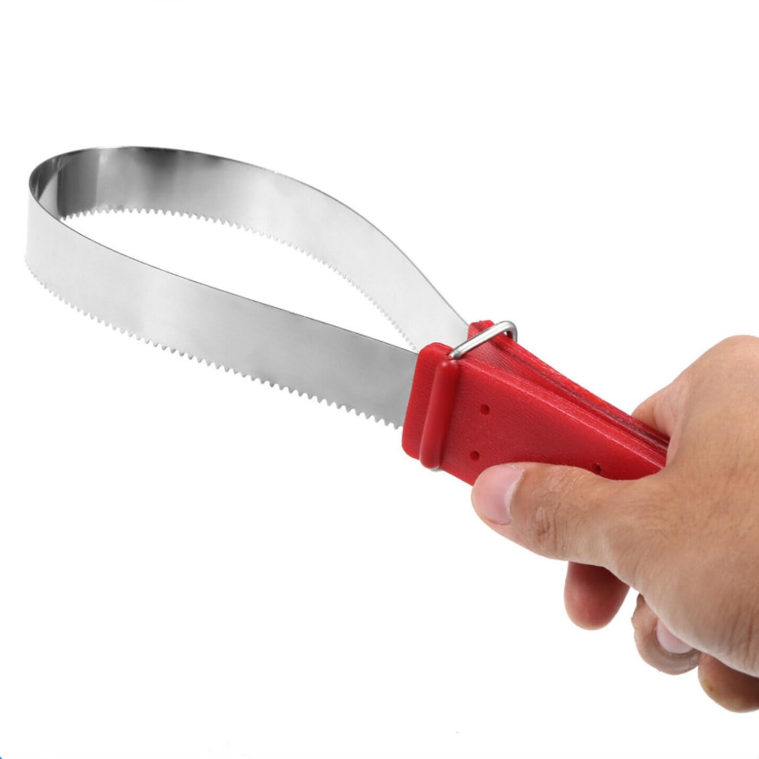 MEISH Horse Hair Brush Dual-Sided Shedding Blade Stainless Steel Shedder Scraper Horse Shedding Grooming Tool for Horse (Red) - Image 3