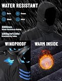 TACVASEN Herren Arbeitsjacke Winter Angeljacke Übergangsjacke Regenjacke Outdoorjacke Wasserdicht Atmungsaktiv Winddicht, Grau Schwarz, L