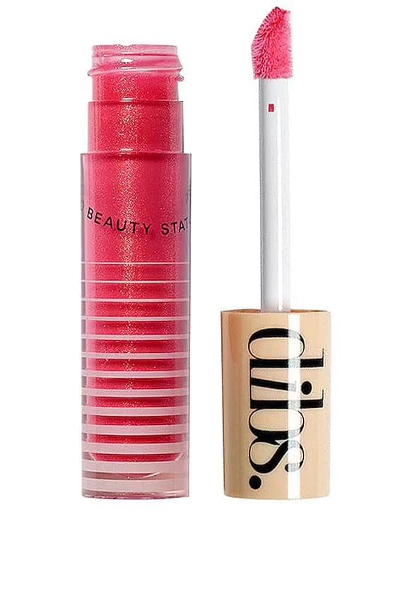 Dibs Beauty - Go To Glossy Balm - Lip Gloss Topper - Color Strawberry Summer Strawberry Pink Shimmer