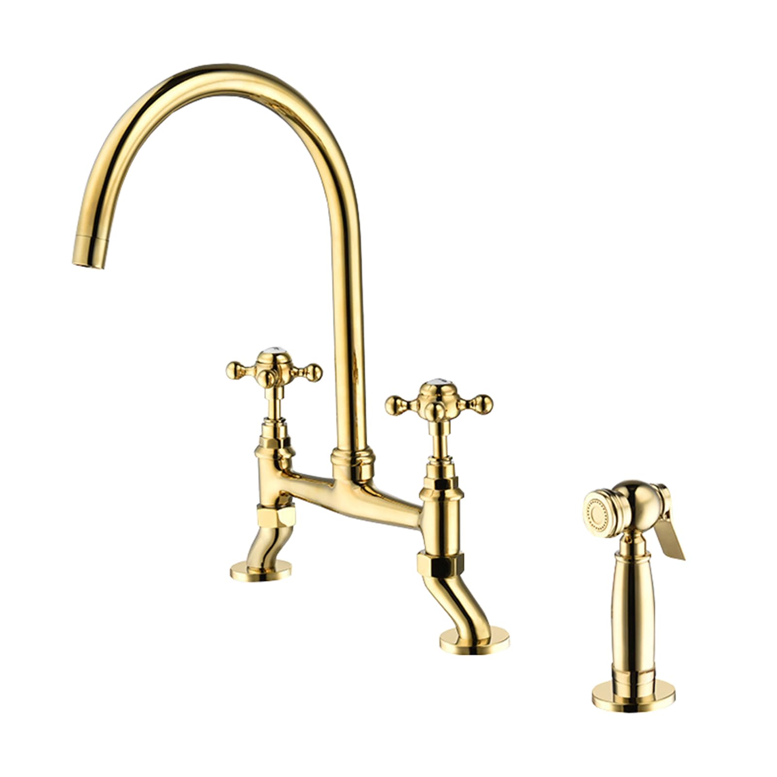 Mitigeur cuisine double poignee avec douchette laterale flexible