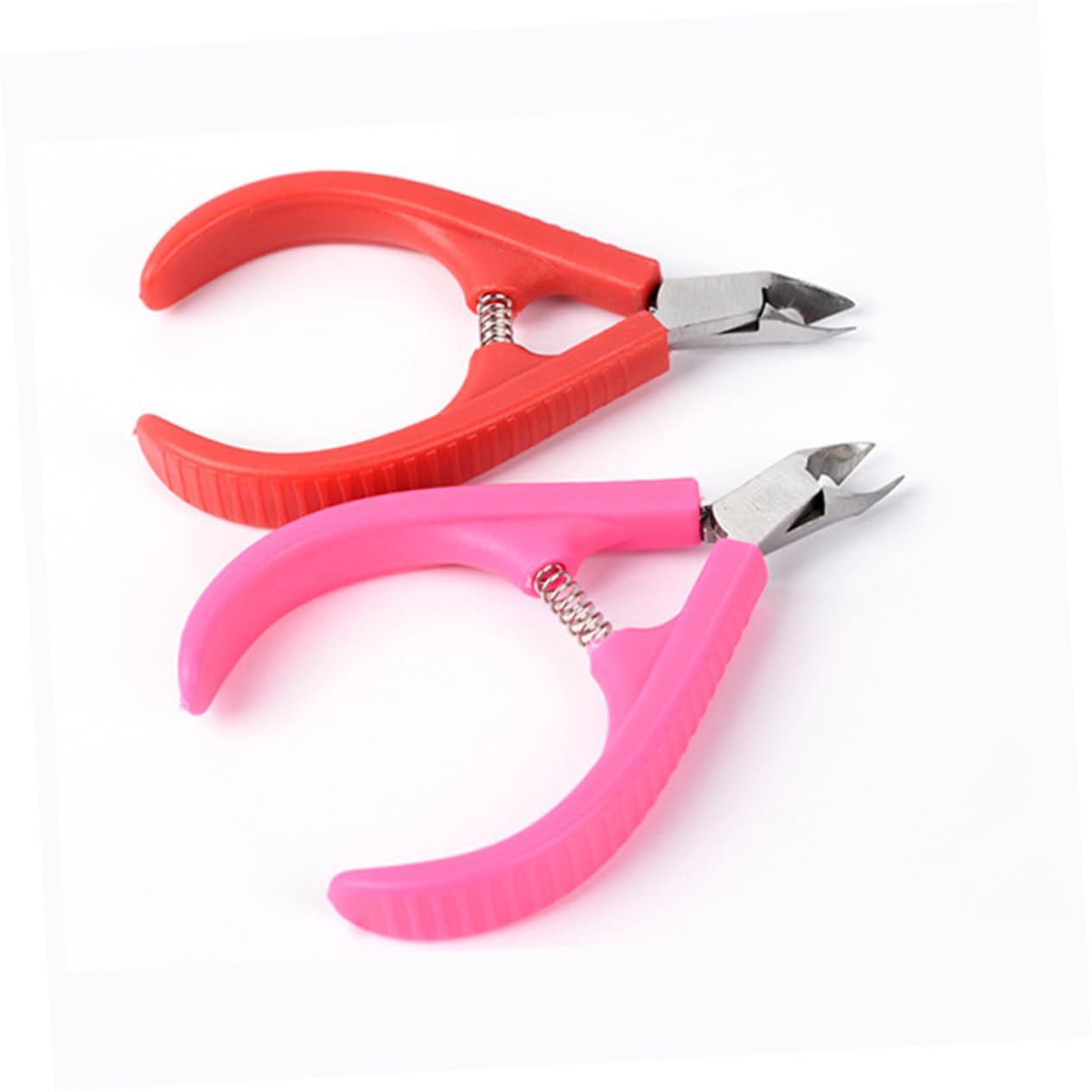 FRCOLOR 6pezzi Pinze Per Cuticole Plastica Con Manico Antiscivolo Per Manicure e Pedicure Rosa Strumento Professionale Per Rimuovere La Morta Salone e Casa