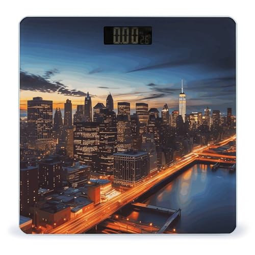 Báscula digital precisa hasta 180kg con diseño New York City