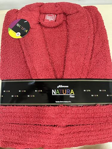 Miracle Home Albornoz Unisex Liso, Algodón, Rojo, XXL