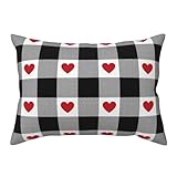 Photo Gallery tzttzt federa per cuscino di dimensioni standard – federa per cuscino super morbida a quadretti con motivo a quadri di bufalo nero, 51 x 66 cm, traspirante, con cerniera, resistente alle pieghe e alle