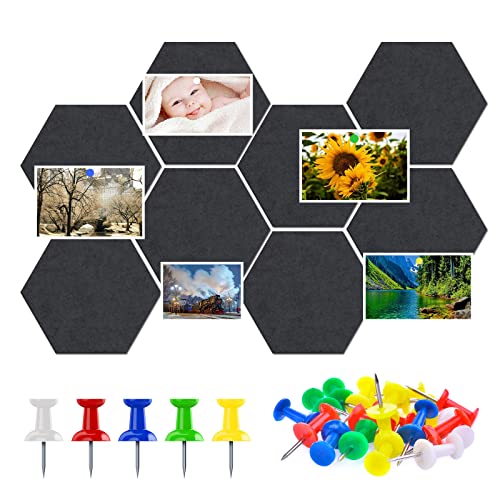 12-teilige Filz-Pinnwand Set 30x30cm | Selbstklebend Für Büro & Zuhause | Schwarz